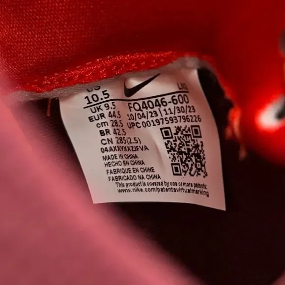 Nike Alpha Menace 4 Elite NRG football cleats red orange FQ4046-600 Mens sz 10.5 - Picture 14 of 14